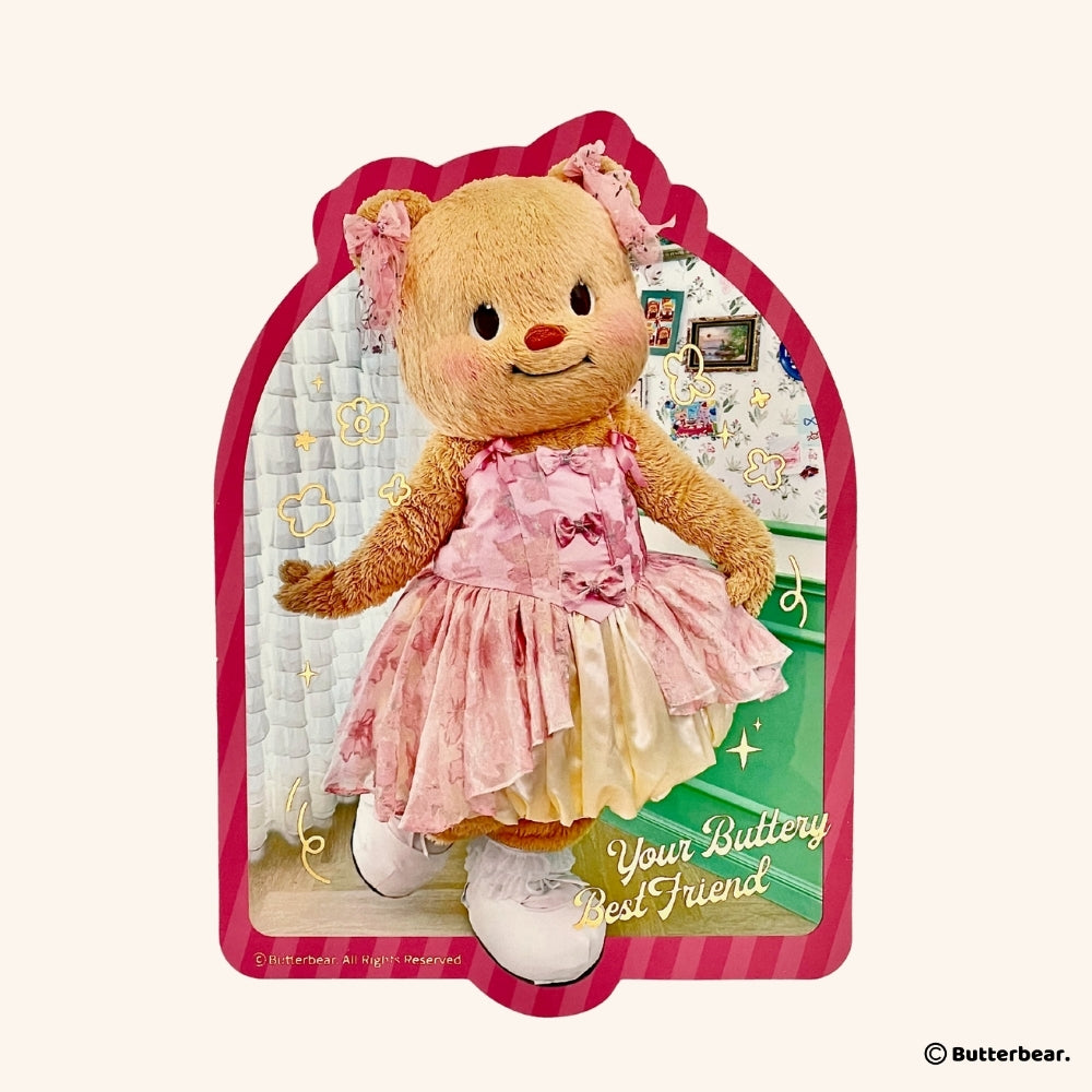Butterbear Post Card Pink Dress