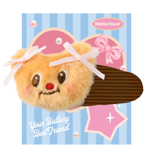 Brownie Hairclip ( กิ๊บน้ำตาลโบว์ชมพู)