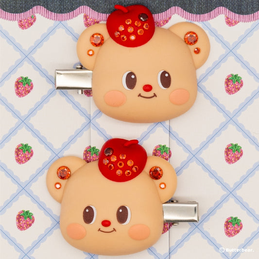 3D Cherry Bear Clip