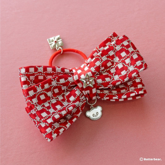 (Available early December 🐻✨)  Gingham Sparkles Hair Tie