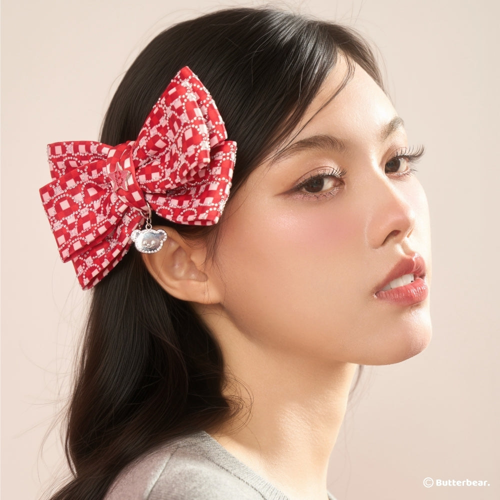 (Available early December 🐻✨)  Gingham Sparkles Hair Tie