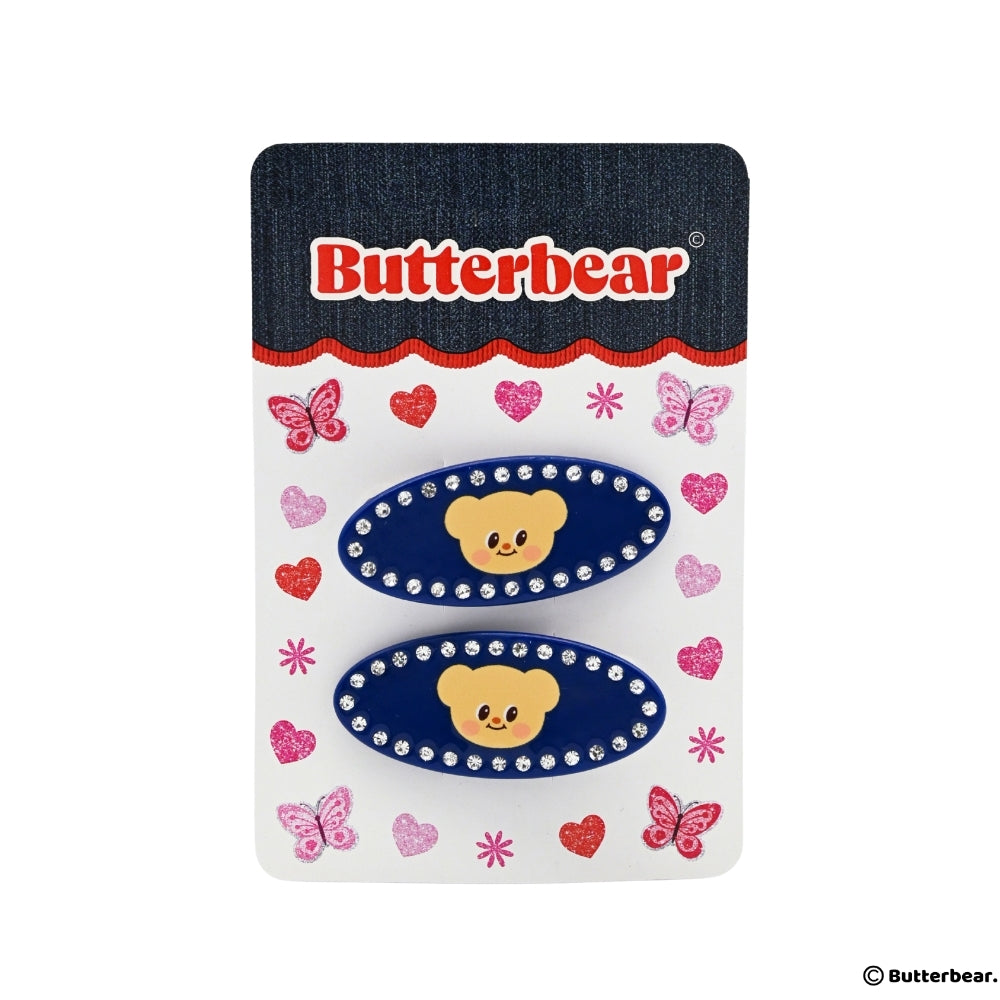 Sold out 💛 Restocking Mid-December 🐻✨ Denim Diamond Hair Clip